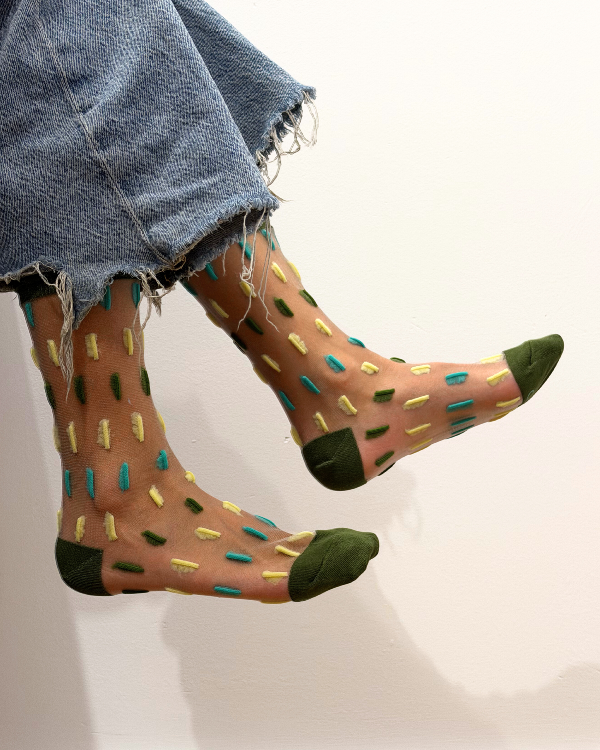 SHEER SOCKS - HYPHEN GREEN
