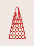 NET BEADED BAG / RED