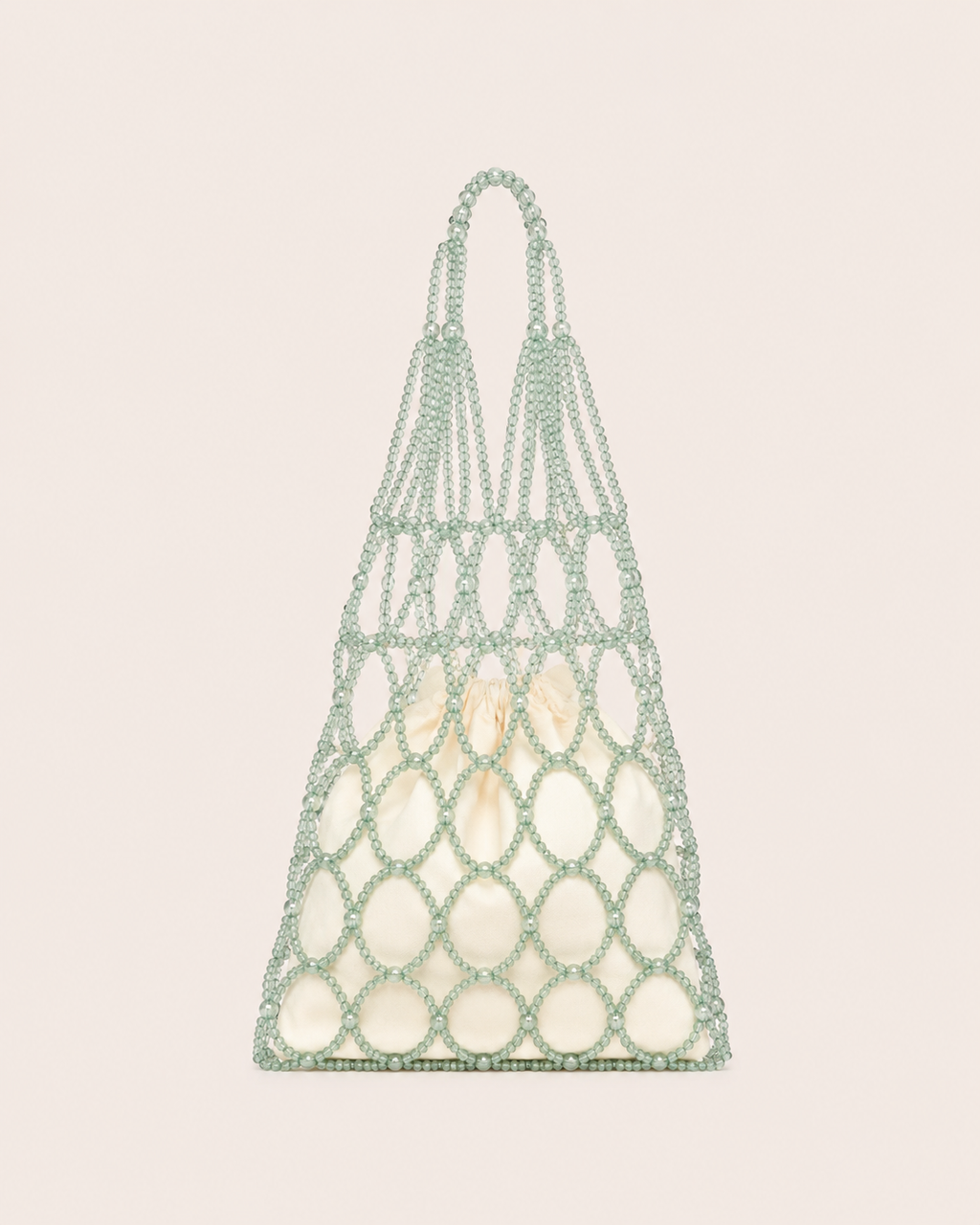 NET BEADED BAG / AQUA