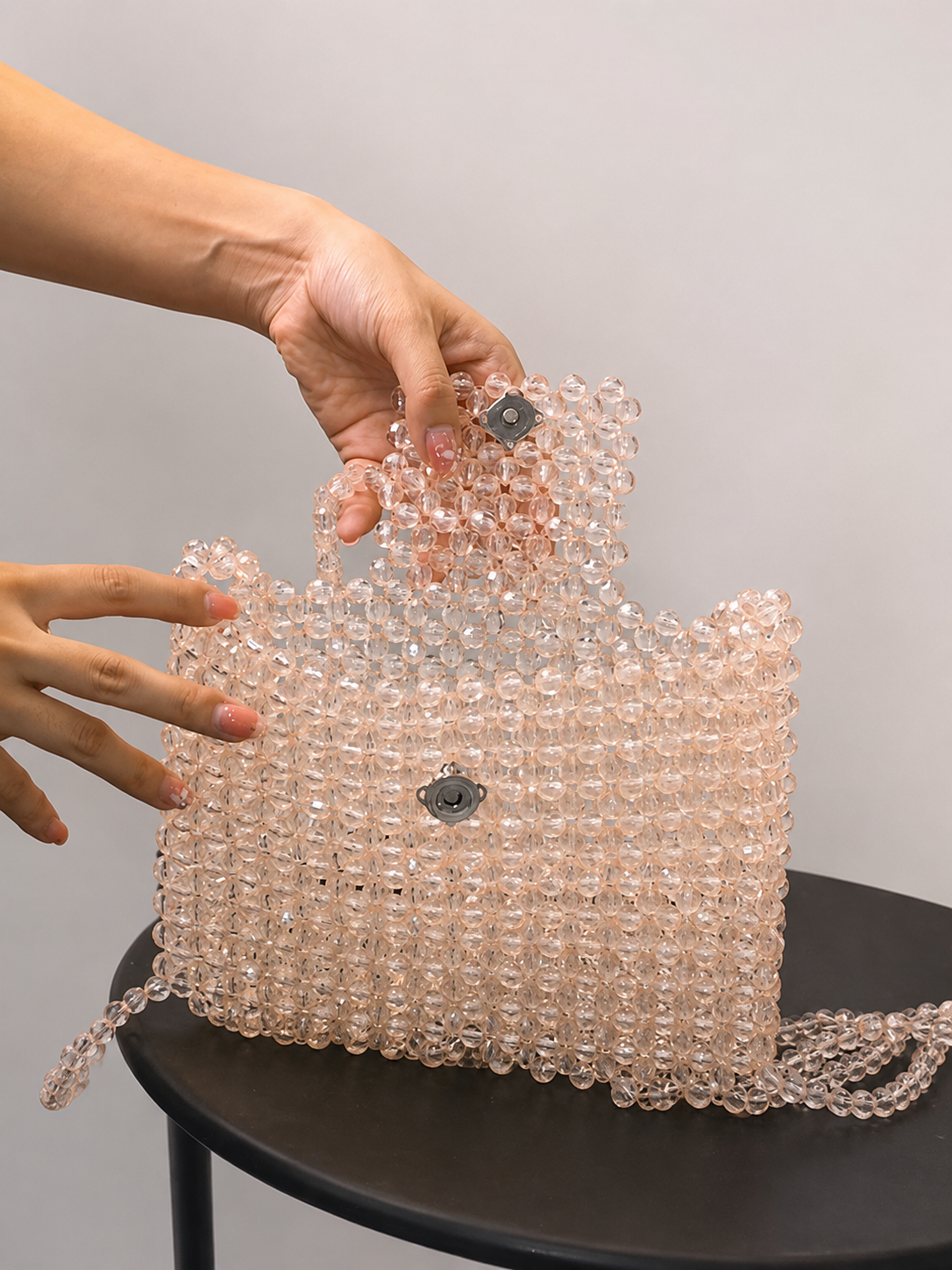 BEADED BAG / NUDE