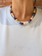 NATURAL STONES NECKLACE - BERRY SKY