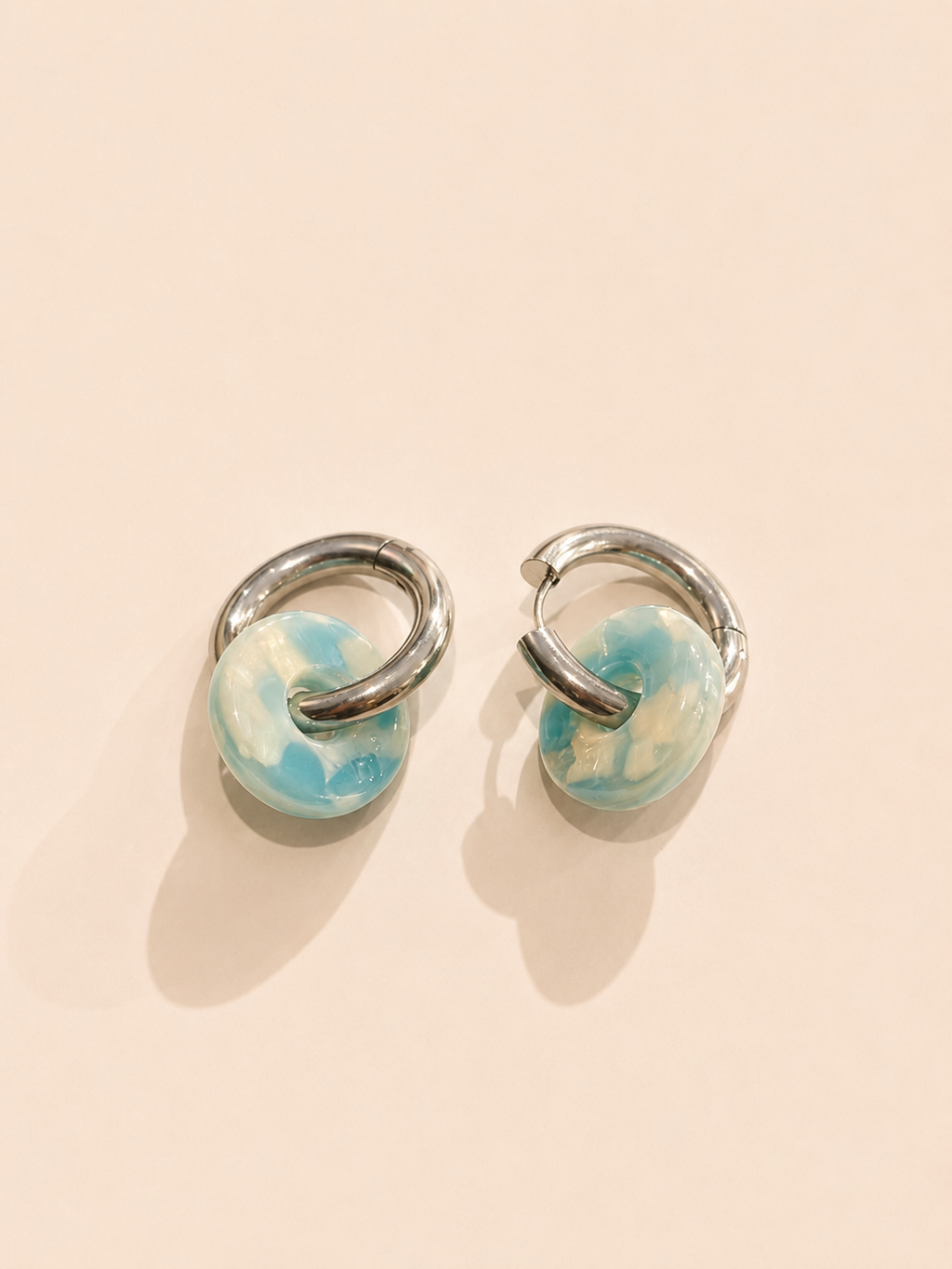 CIRCLE EARRINGS - SKY