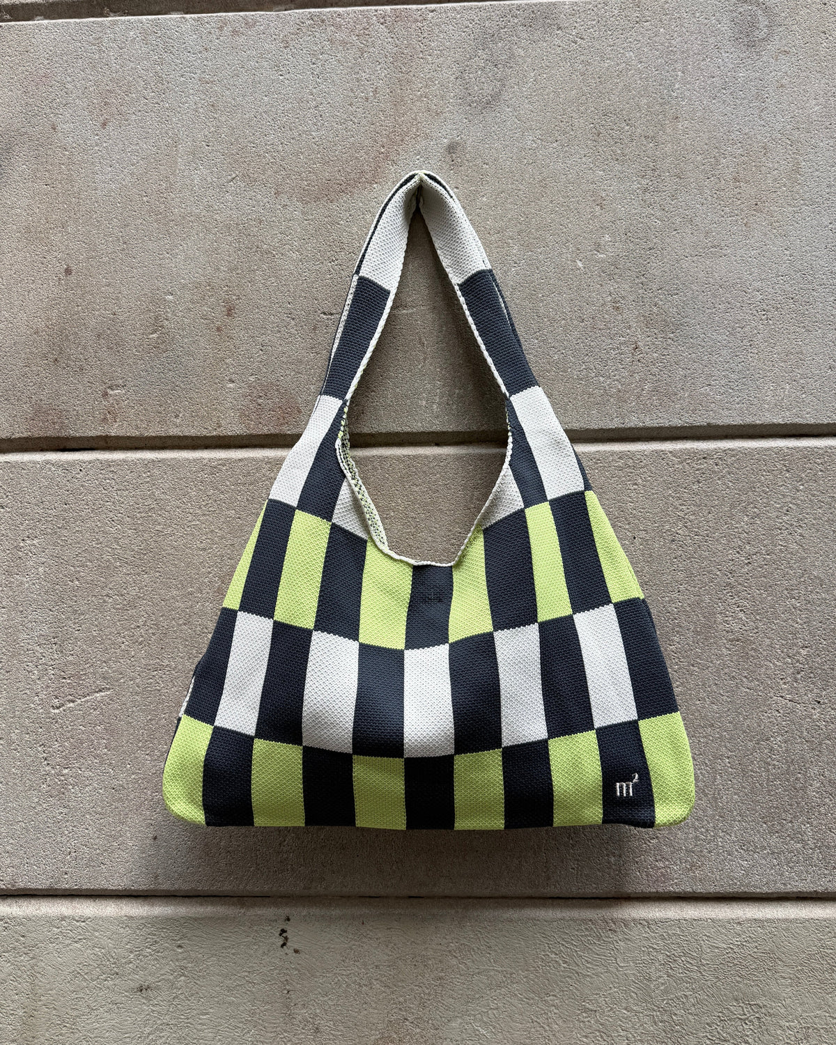 SHOULDER BAG - GREEN/GREY/CREAM