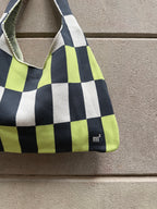 SHOULDER BAG - GREEN/GREY/CREAM