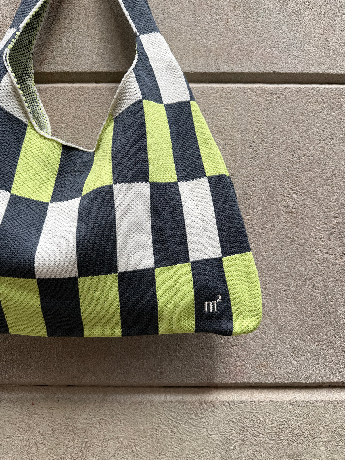 SHOULDER BAG - GREEN/GREY/CREAM