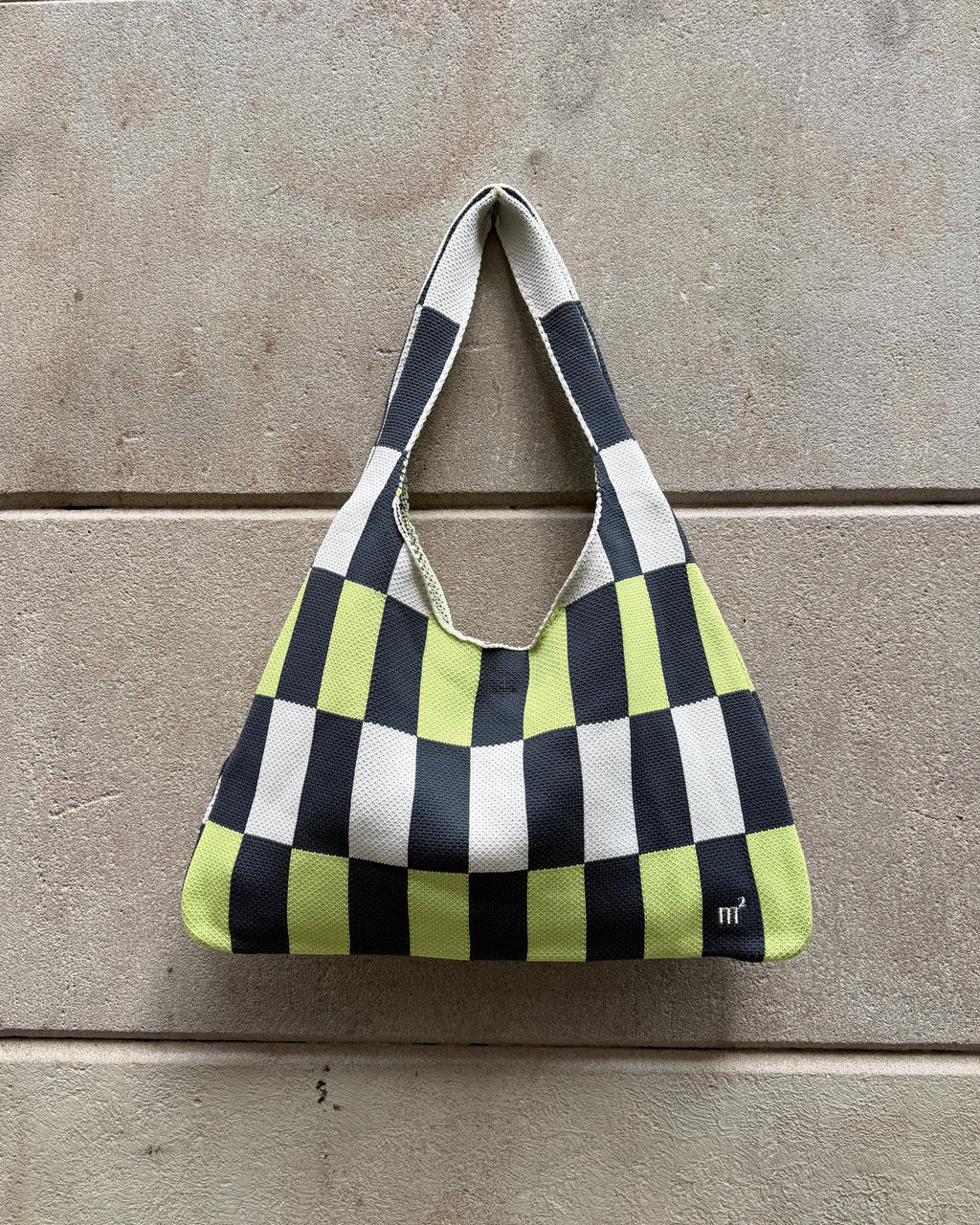 SHOULDER BAG - GREEN/GREY/CREAM