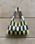 SHOULDER BAG - GREEN/GREY/CREAM