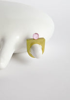 STONE RING - GREEN&PINK