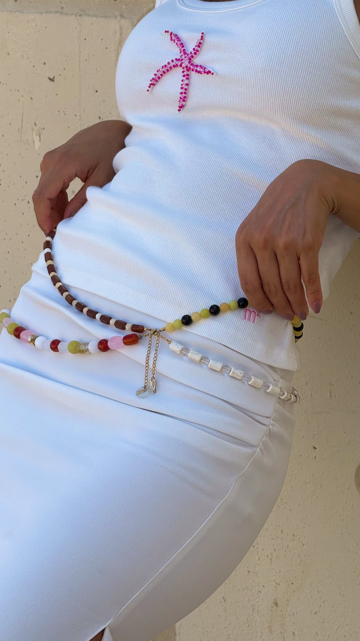 NATURAL STONES NECKLACE - GREEN MIX