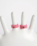 HALF STONE RING - FUCHSIA