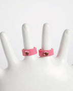HALF STONE RING - FUCHSIA