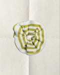 KNITTED SCRUNCHIE - GREEN&CREAM