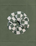 KNITTED SCRUNCHIE - DARKGREEN&BEIGE